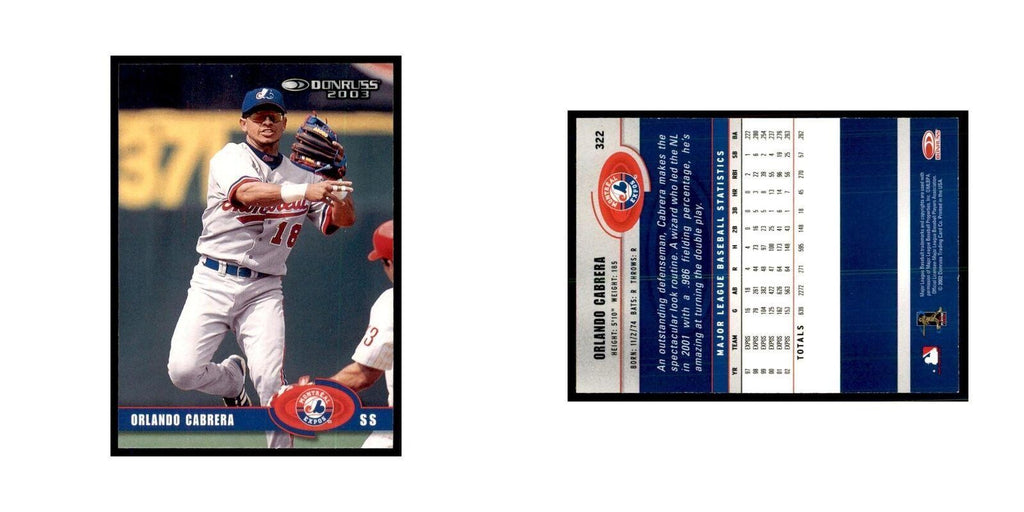 2003 Donruss Orlando Cabrera Baseball Cards #322
