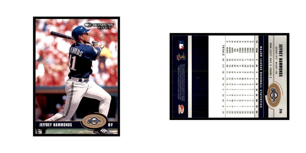 2003 Donruss Jeffrey Hammonds Baseball Cards #316