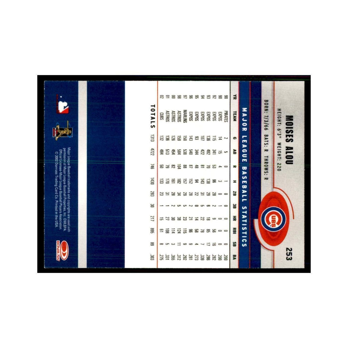 2003 Donruss Moises Alou Baseball Cards #253