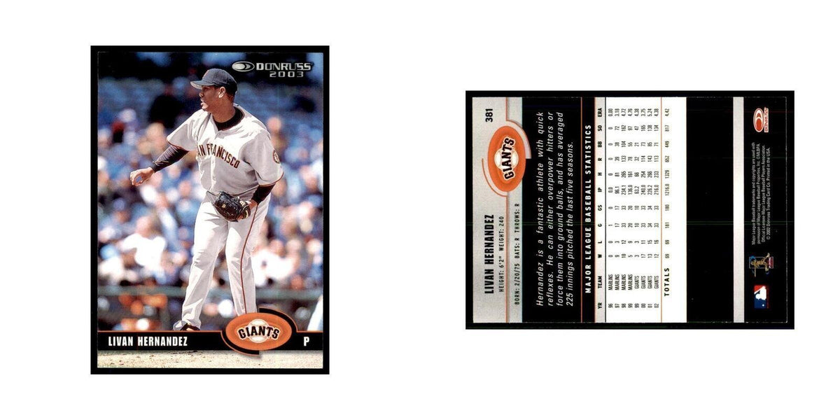2003 Donruss Livan Hernandez Baseball Cards #381