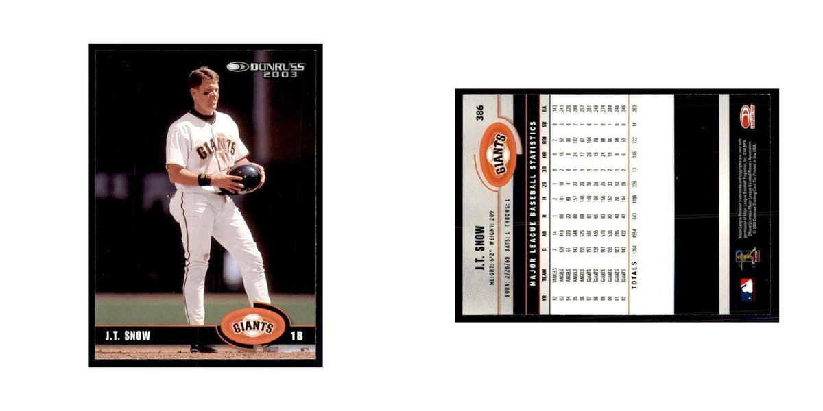 2003 Donruss J.T. Snow Baseball Cards #386