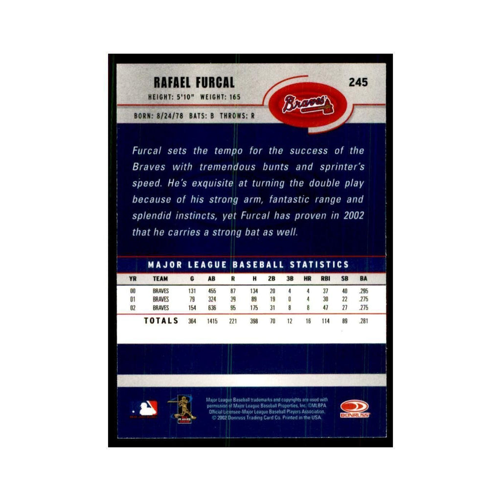 2003 Donruss Rafael Furcal Baseball Cards #245