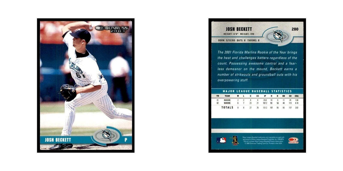 2003 Donruss Josh Beckett Baseball Cards #280