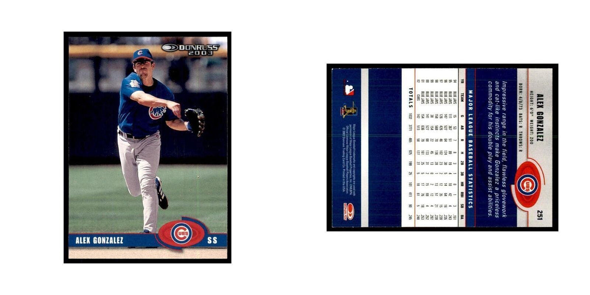 2003 Donruss Alex Gonzalez Baseball Cards #251