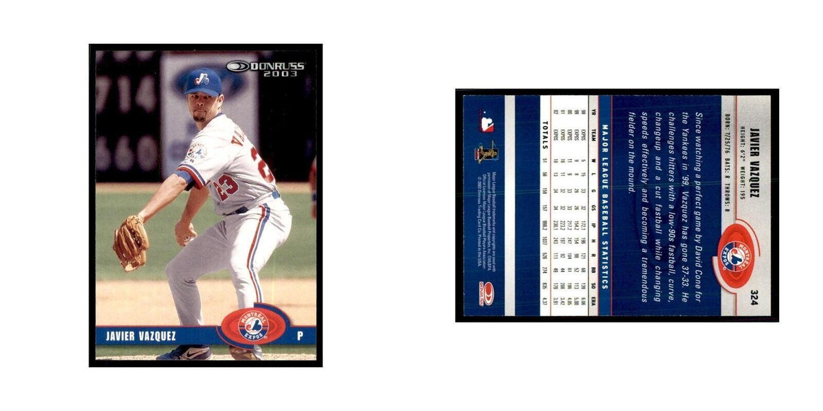 2003 Donruss Javier Vazquez Baseball Cards #324
