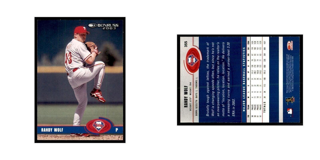 2003 Donruss randy Wolf Baseball Cards #355