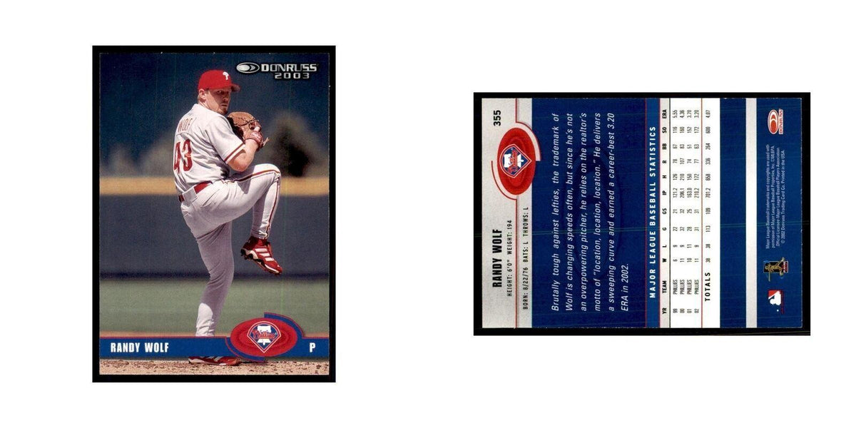 2003 Donruss randy Wolf Baseball Cards #355