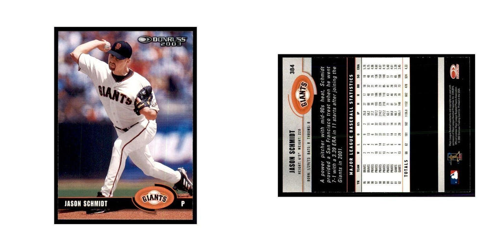 2003 Donruss Jason Schmidt Baseball Cards #384