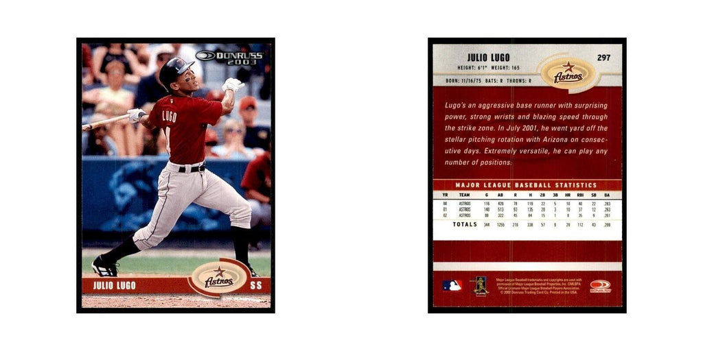 2003 Donruss Julio Lugo Baseball Cards #297
