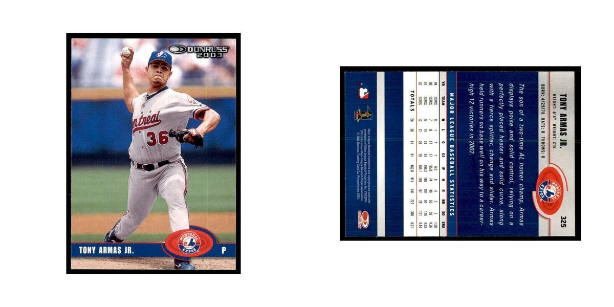 2003 Donruss Tony Armas Jr Baseball Cards #325