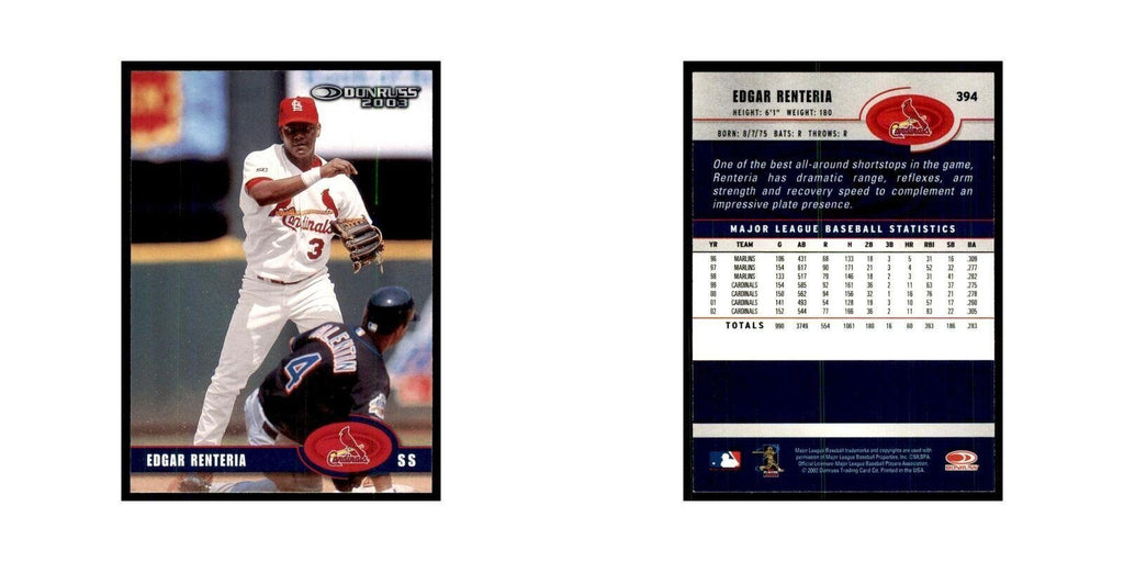 2003 Donruss Edgar Renteria Baseball Cards #394