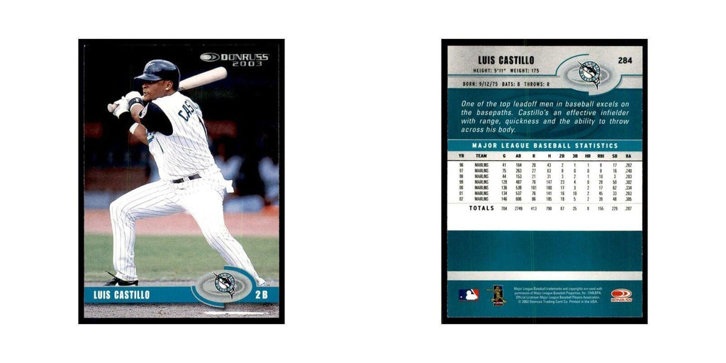 2003 Donruss Luis Castillo Baseball Cards #284