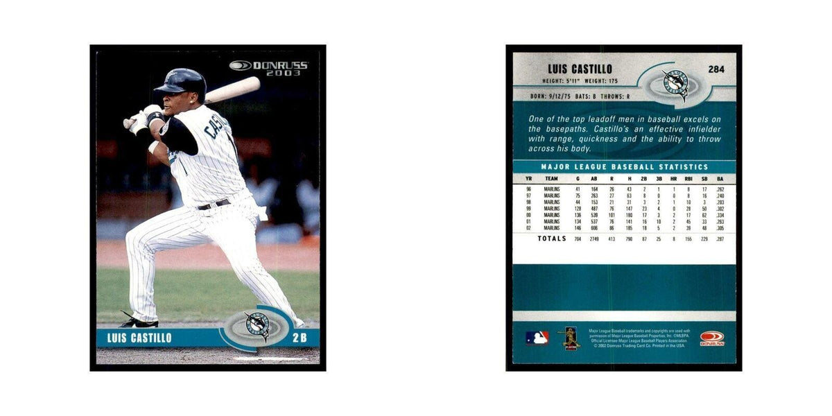 2003 Donruss Luis Castillo Baseball Cards #284