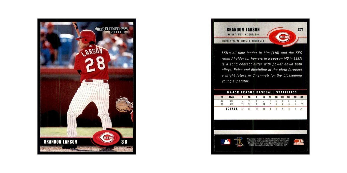 2003 Donruss Brandon Larson Baseball Cards #271