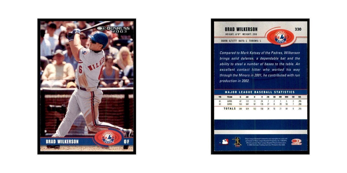 2003 Donruss Brad Wilkerson Baseball Cards #330