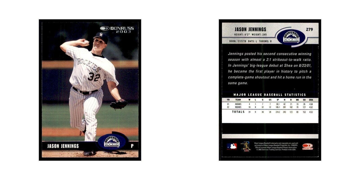 2003 Donruss Jason Jennings Baseball Cards #279