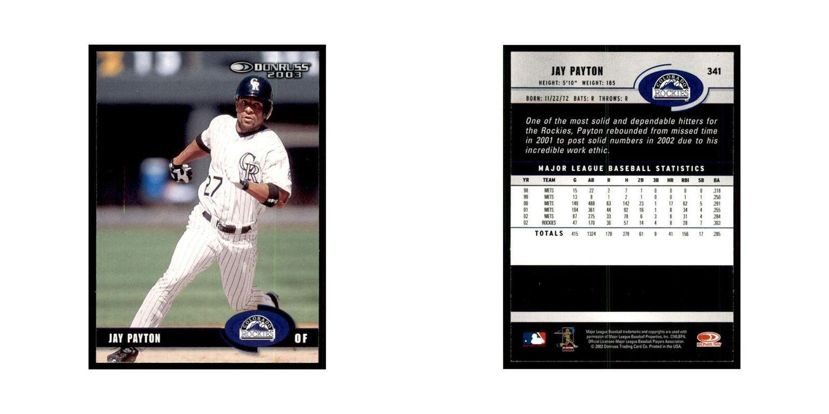 2003 Donruss Jay Payton Baseball Cards #341