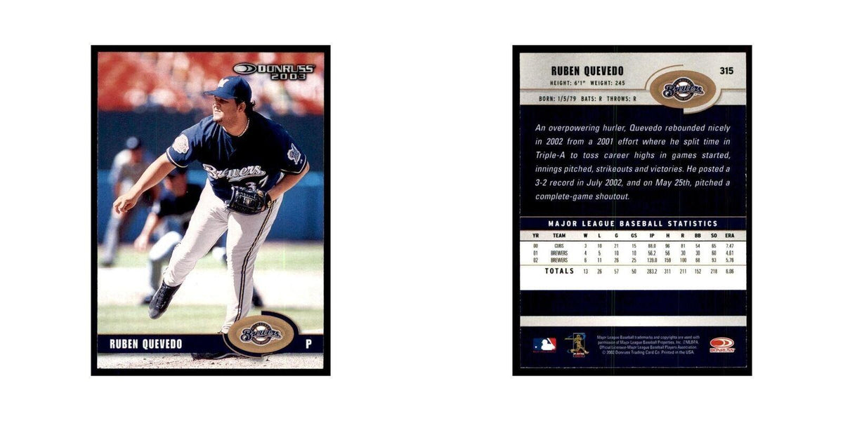 2003 Donruss Ruben Quevedo Baseball Cards #315