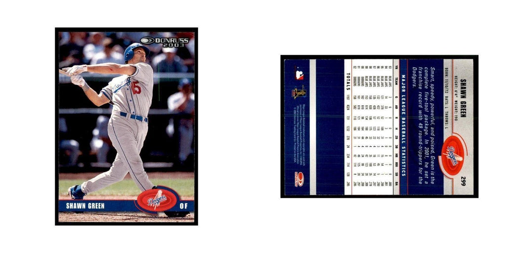 2003 Donruss Shawn Green Baseball Cards #299