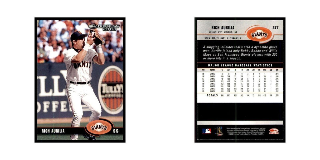 2003 Donruss Rich Aurilia Baseball Cards #377