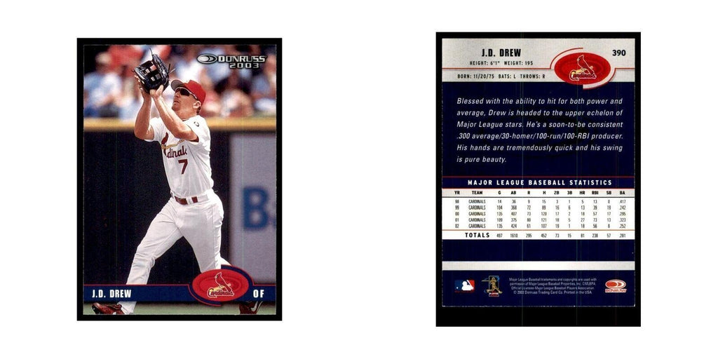 2003 Donruss J.D. Drew Baseball Cards #390