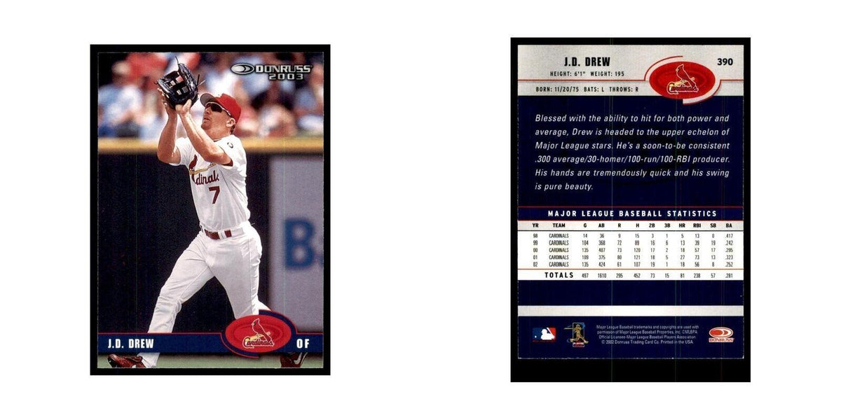 2003 Donruss J.D. Drew Baseball Cards #390