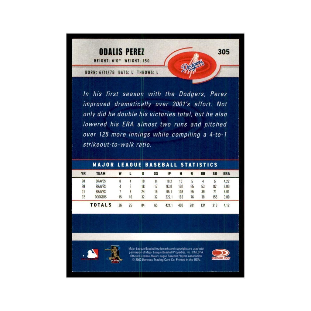 2003 Donruss Odalis Perez Baseball Cards #305