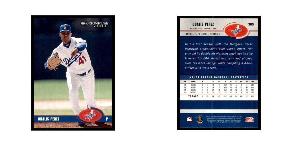 2003 Donruss Odalis Perez Baseball Cards #305