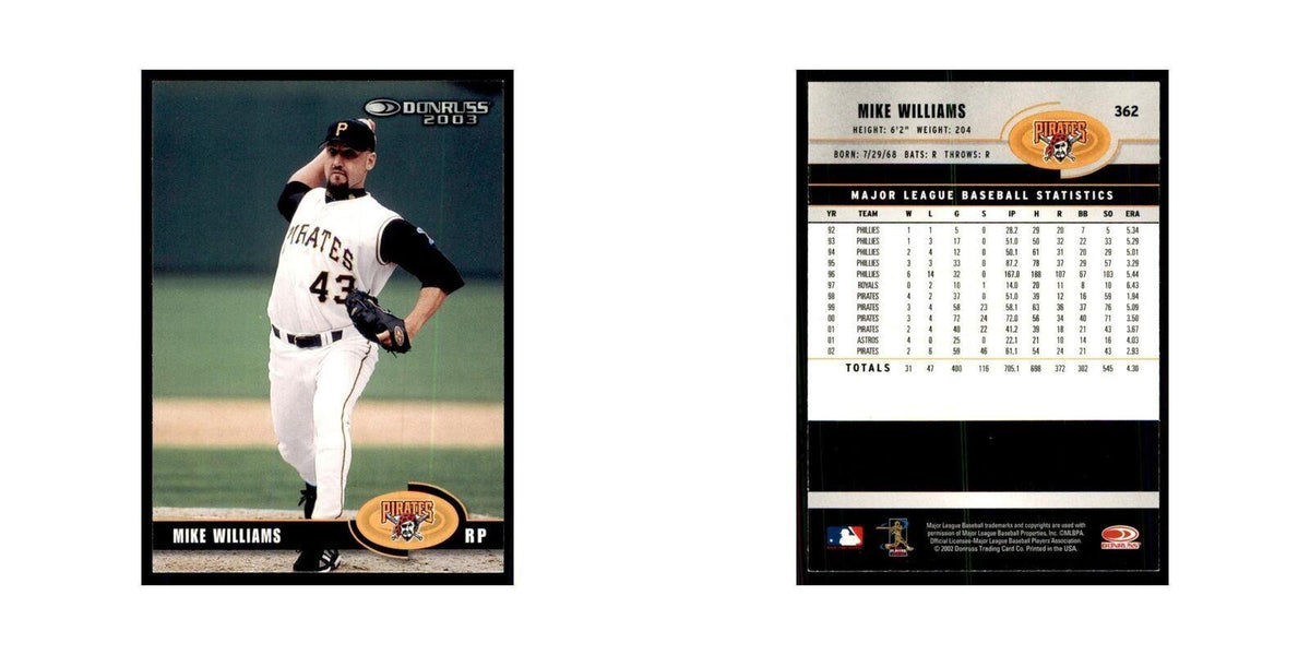 2003 Donruss Mike Williams Baseball Cards #362