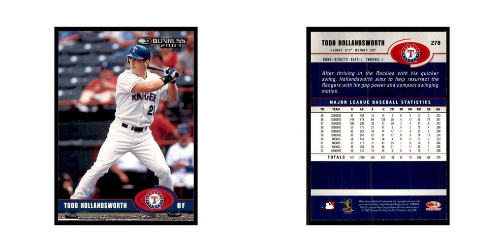 2003 Donruss Todd Hollandsworth Baseball Cards #278