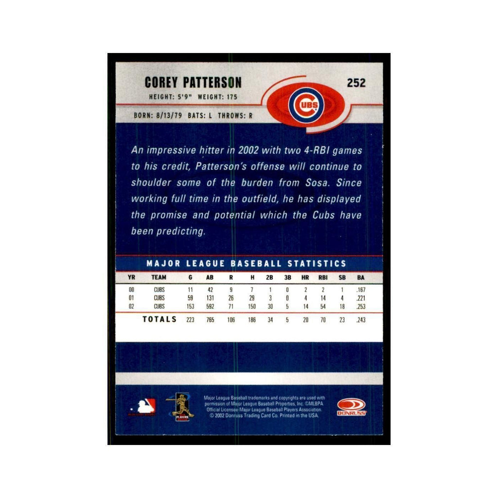 2003 Donruss Corey Patterson Baseball Cards #252