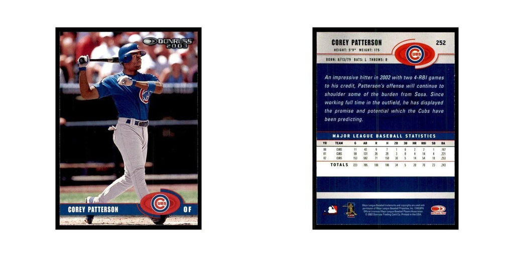 2003 Donruss Corey Patterson Baseball Cards #252