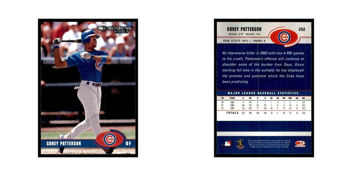 2003 Donruss Corey Patterson Baseball Cards #252