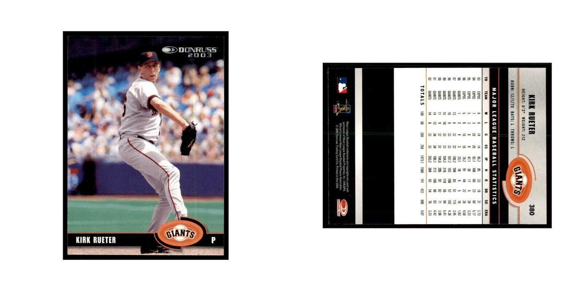 2003 Donruss Kirk Rueter Baseball Cards #380