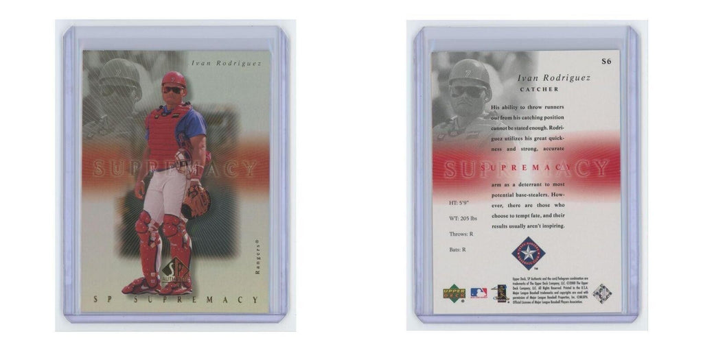 2000 SP Authentic Supremacy Ivan Rodriguez Rangers #S6