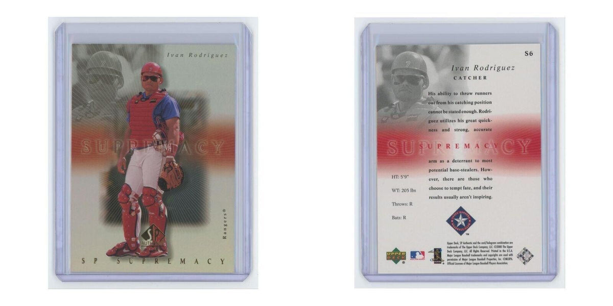 2000 SP Authentic Supremacy Ivan Rodriguez Rangers #S6