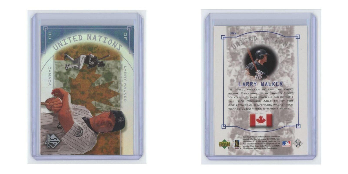 2000 SP Authentic United Nations Larry Walker #UN6
