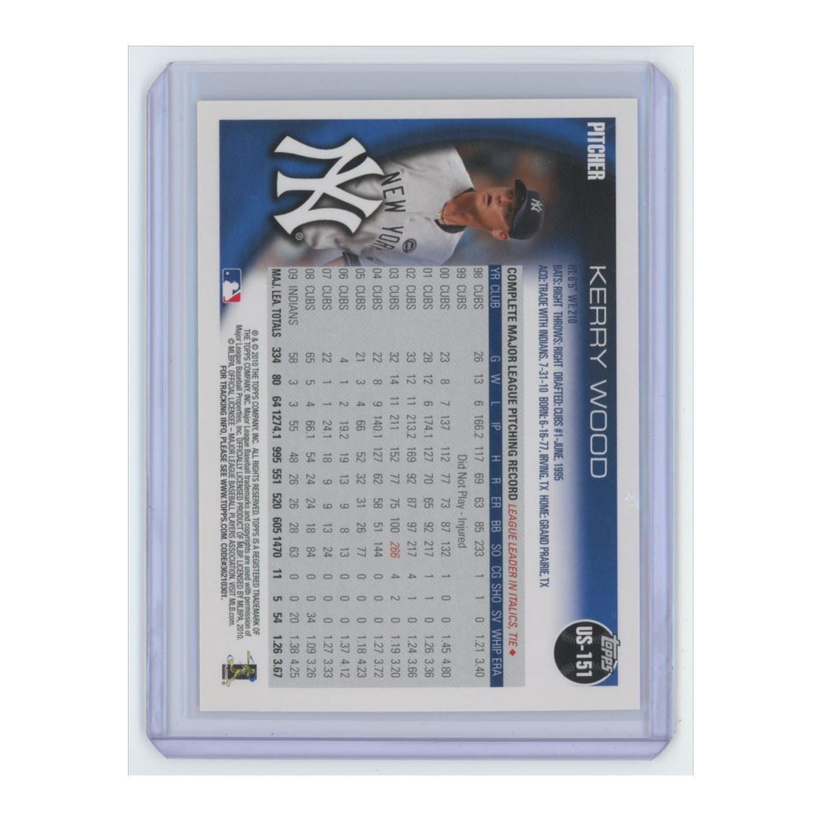 2010 Topps Update Kerry Wood Yankees #US-151