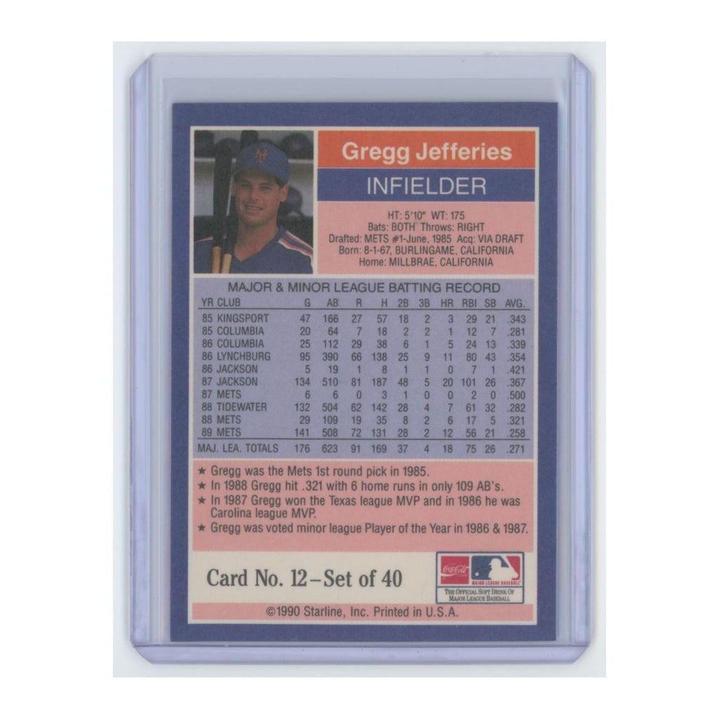 1990 Starline Gregg Jeffries Mets #12