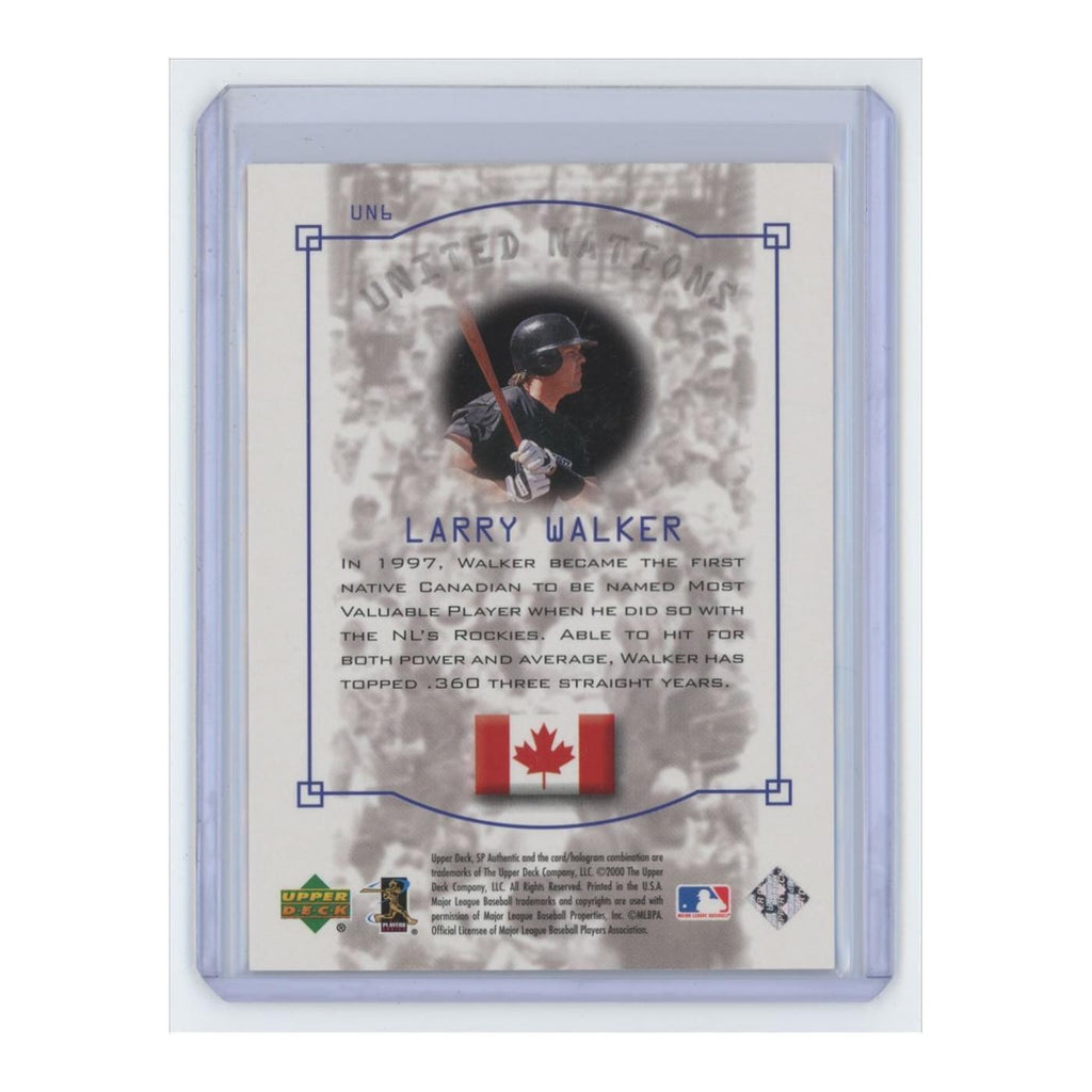 2000 SP Authentic United Nations Larry Walker #UN6