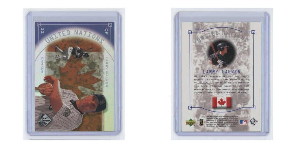 2000 SP Authentic United Nations Larry Walker #UN6
