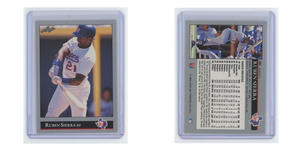 1992 Leaf Ruben Sierra Rangers #383