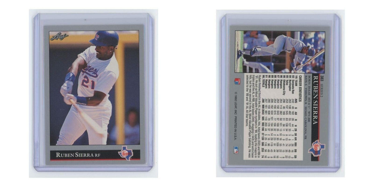1992 Leaf Ruben Sierra Rangers #383