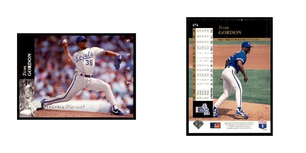 1994 Upper Deck Electric Diamond Tom Gordon Baseball Cards #474