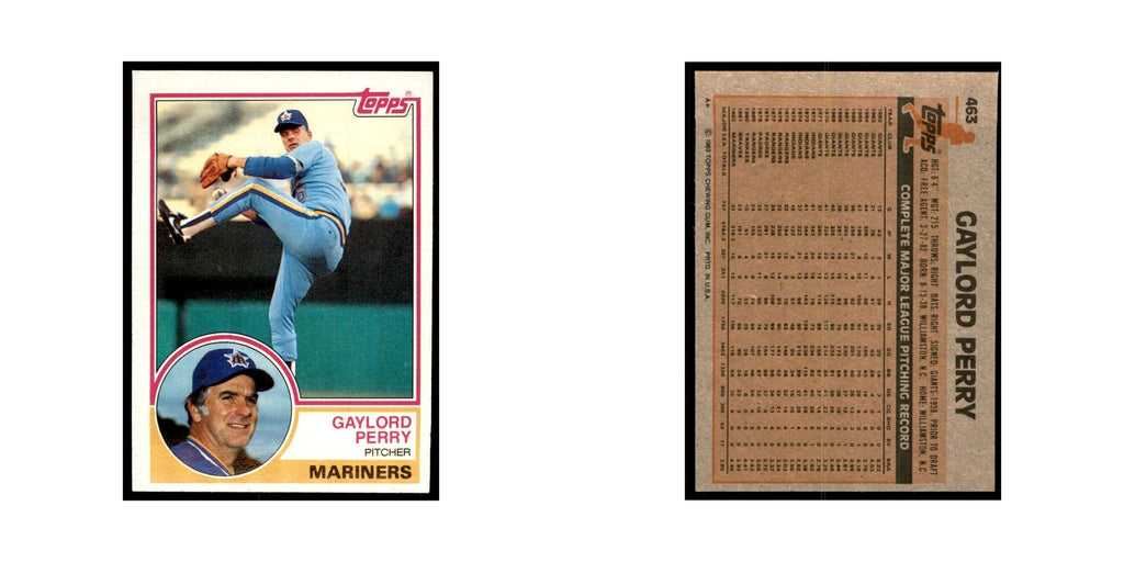 1983 Topps Gaylord Perry Baseball Cards #463