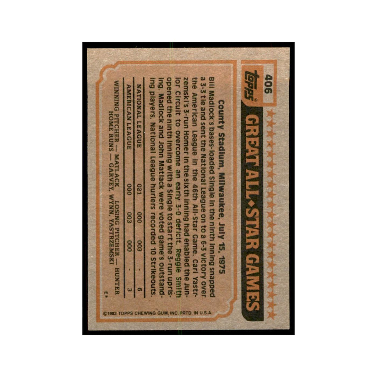 1983 Topps Steve Carlton Baseball Cards #406