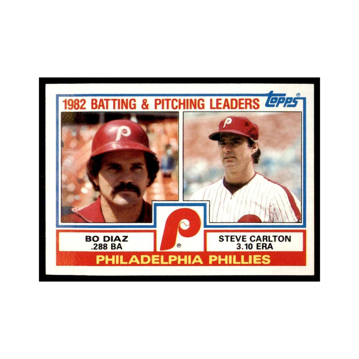 1983 Topps Phillies Team Leaders - Bo Diaz/Steve Carlton Baseball Cards #229