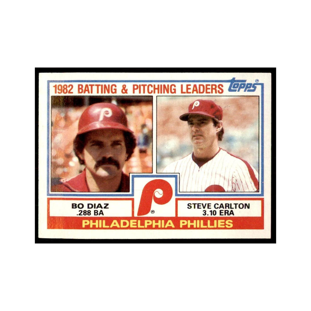 1983 Topps Phillies Team Leaders - Bo Diaz/Steve Carlton Baseball Cards #229