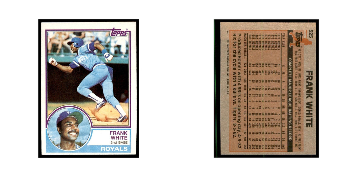 1983 Topps Frank White Baseball Cards #525
