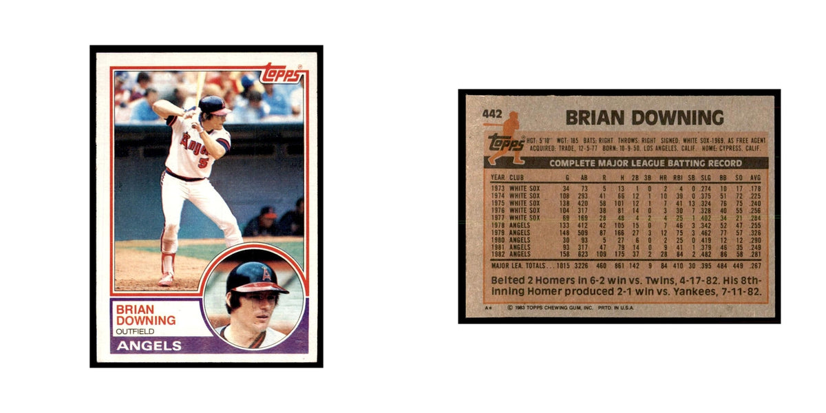 1983 Topps Brian Downing Baseball Cards #442
